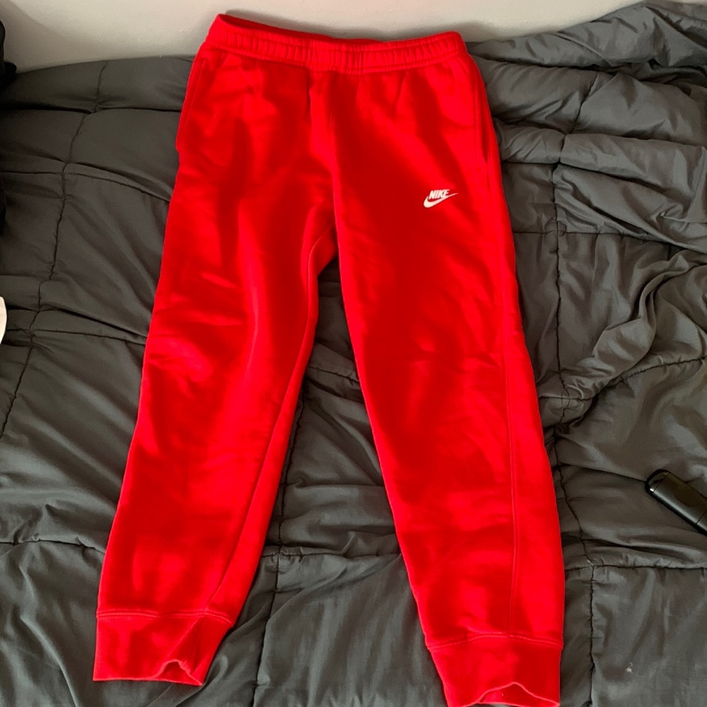 Nike red joggers